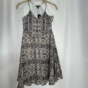 Express gray snakeskin dress fit and flare size 0 halter top summer dress